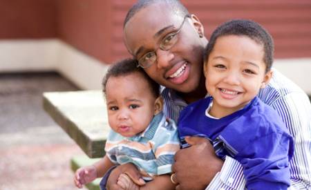 Father spending time with his children
