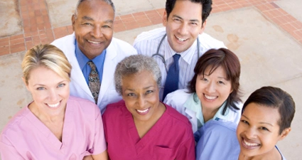 hospital-staff-standing-outside